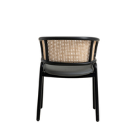 Chaise De Restaurant en rotin en métal, Simple, rétro, rembourré, chaise De Restaurant, Cadeiras De Jantar Sillas Comedor avec bras et arrière en osier DC-1698