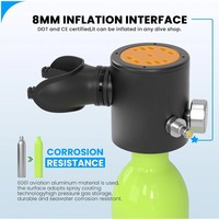 Masque de plongée intégral anti-buée avec réservoir de plongée de 0,5 L et pompe manuelle, cylindre d'air rechargeable haute pression pour adultes