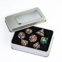 Pour Udixi 7-PC Donjons et Dragons en bois polyédriques Jeu de dés RPG Couleur arc-en-ciel pour les joueurs RPG