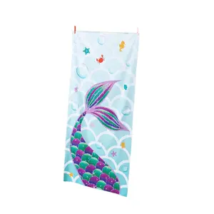 Microfiber Printed Mermaid Kids Beach Towel Sand Free Beach Swimming Towels
