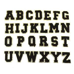 <span class=keywords><strong>Patches</strong></span> de Letras <span class=keywords><strong>Varsity</strong></span> Bordados em Verde Natalino com Glitter em PU <span class=keywords><strong>Chenille</strong></span>, 8cm de Altura, Personalizados com Iniciais do Alfabeto - Product Image 2