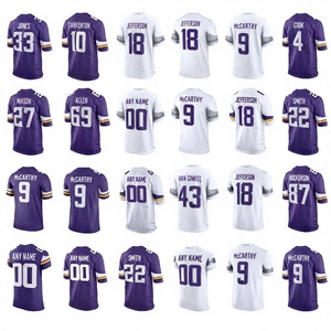 Pour <span class=keywords><strong>Vikings</strong></span> 18 Justin Jefferson 14 Darnold pour-<span class=keywords><strong>NFL</strong></span> Football Jersey Haute Qualité Unisexe Chemise À Manches Courtes Respirant pour Plus - Product Image 1