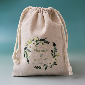 Bolsa con Cordón y Logotipo Personalizado, Bolsa de Regalo de Algodón Orgánico, Bolsa Pequeña para Paquetes, Bolsa Reciclable para Polvo - Product Image 4
