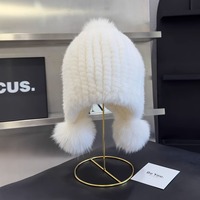 Meist verkaufte Mode Warm gestrickte Frauen Winter Nerz Pelzmütze