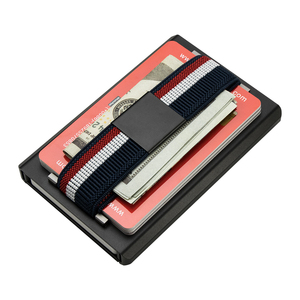 Casekey Custom Color Mini Aluminum Alloy for up Credit Card Holder RFID Blocking <b>Metal</b> <b>Wallet</b> Elastic Bandage for 15-20 Cards - Product Image 1