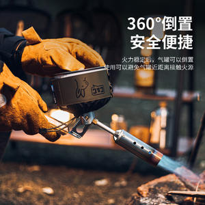 Pistola pulverizadora plegable de acero inoxidable para exteriores con mango de madera, encendedor resistente a altas temperaturas para uso en exteriores - Product Image 3