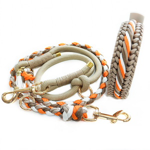 Conjunto de correa de collar de perro táctico trenzado Paracord retráctil personalizado, accesorios de nailon para caminar, impresión personalizada del mejor amigo del perro - Product Image 2
