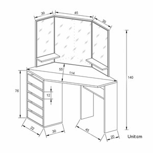 Top Rated Mdf <strong>Black</strong> Mirror Drawer Makeup <strong>Vanity</strong> <strong>Table</strong> Dressing <strong>Table</strong> with Stool - Product Image 6