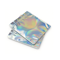 Sacs en Mylar scellés holographiques arc-en-ciel personnalisés, étanches à l'odeur, jetables, avec fermeture éclair en PE, 1 gramme, 3,5 grammes, 7 grammes, 14 grammes