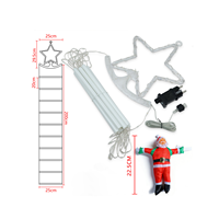 Weihnachtsmann auf Leiter Kletternd LED-Lichterkette Dekorative Hängelampen für Innen und Außen Baum Fenster Garten Feiertagsparty-Dekoration