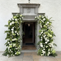QDROYAL Nouvelle Arche de Mariage en Hortensias Réalistes Faits Main, Haute Simulation, en Tissu de Soie Artificielle, Décoration de Noël - Longue Durée