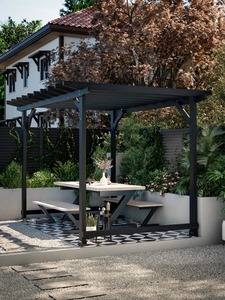 Gazebo de jardin de haute qualité en alliage d'aluminium toit rigide pavillon de jardin avec abri de toit en métal enduit de poudre traité dans la nature - Product Image 6