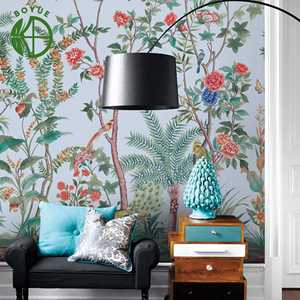 Papiers peints personnalisés 3D <span class=keywords><strong>en</strong></span> feuille d'or imperméables, peints à la main, tropicaux, pour salon, chambre et salle à manger de luxe - Product Image 2