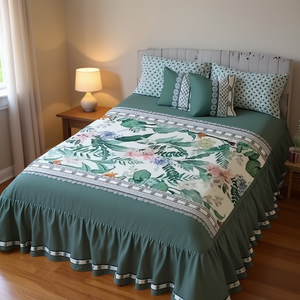 Set Copripiumino Salma King Size 4 Pezzi con Motivo Floreale in Cotone per Uso Domestico - Product Image 2