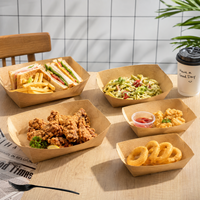 Barquette jetable en papier pour frites, ailes de poulet et emballages de plats à emporter