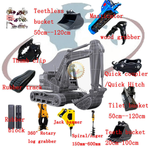 อุปกรณ์เสริมสำหรับรถขุดตีนตะขาบ/รถขุดล้อยาง Caterpillar Komatsu ชุดต่อเร็วแบบ Quick Hitch Thumb Clip Hammer ยางรองตีนรถขุด ตัวจับยึด อะไหล่ - Product Image 1