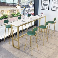 Ensemble table et chaises de bar au design métallique moderne nordique, chaise haute murale, durable, pour usage en centre commercial, mobilier de café