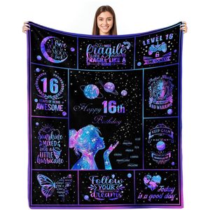 Cadeau pour 21e anniversaire, couverture en flanelle, couverture de sieste, légère et respirante, pour chambre à coucher, salon, impression personnalisée - Product Image 3