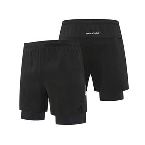 กางเกงขาสั้นผ้าพิมพ์ลายผ้าแห้งเร็วมีสามสีกางเกงขาสั้นสำหรับออกกำลังกายสองชั้นแบบผ่าข้าง - Product Image 4