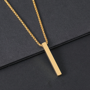 Brand New Blank Cubic Design Stainless Steel Custom <strong>Necklace</strong> for Birthday Gift - Product Image 4