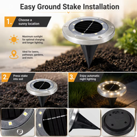 Lampe solaire LED à piquet pour jardin avec indice de protection IP65, lumière blanche chaude pour extérieur, camping et pelouse