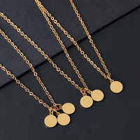 Collier avec pendentif rond gravé personnalisé Ywyougang, bijoux en acier inoxydable, cadeau personnalisé pour femmes