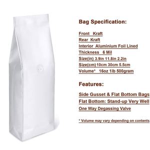 125g 250g 500g 1000g Válvula Bolsa de café Fondo plano Koffie Bolsa Tas Kopi Bolsa Ng <span class=keywords><strong>Kape</strong></span> - Product Image 6