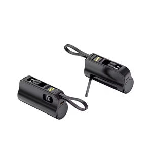 5000 Mah Mini Tail Plug Digital Display Mobile <b>Phone</b> Stand Capsule Mobile Power Pack Dual Head Built-in <b>Cable</b> Mobile Power Pack - Product Image 6