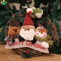 Künstlicher Weihnachts-Rankenkranz mit Schneemann, Weihnachtsmann und Elch, Girlanden-Anhänger, Dekoartikel, Feiertagsgeschenk, Wanddekoration