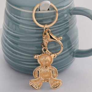 Porte-clés Ours Mignon en Strass Métal Électroplaqué, Petit et Léger, Breloque de Sac à Main, Tirette de Fermeture Éclair - Product Image 6
