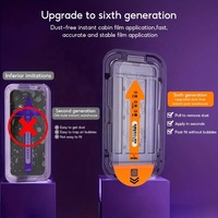 Protection d'écran en verre trempé 9H anti-traces de doigts sans bulles avec cadre d'installation pour iPhone 17 16 15 14 13 12 Pro Max