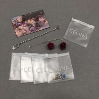 Pochettes Ziplock en PVC avec logo personnalisé en feuille d'or, mini-sacs en plastique transparents à fermeture éclair pour emballage de bijoux, cosmétiques et strass