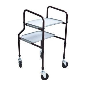 Double Layer <b>Storage</b> <b>Cart</b> Metal Frame With Wheels For Office And Hotel Use Easy Cleaning Rectangle Shape Standing Type - Product Image 5