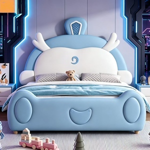 Juego de Cama Infantil Azul Popular, Cama Infantil con Diseño de Princesa de Dibujos Animados, Cama para Niños y Niñas con Tobogán, Muebles para Dormitorio - Product Image 1