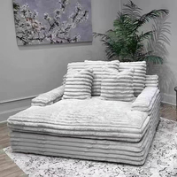 Sofá Cama de Lujo Moderno para Sala de Estar Muebles en Forma de L 2 3 Plazas de Pana Espuma de Esponja de Compresión Reclinable en Caja Diseños Perezosos