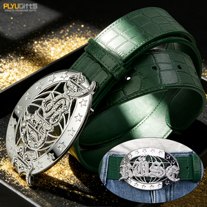 Boucles de <span class=keywords><strong>ceinture</strong></span> personnalisées en fonte plaquée or/<span class=keywords><strong>argent</strong></span>, design Y2K tendance avec perles et strass, durables et luxueuses, pour femmes et hommes, usage professionnel - Product Image 1