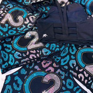 Uniforme de Cheerleading Personalizado de Fábrica com Design de Strass Brilhante, Transferência de Strass Personalizada, Transferências Térmicas de Strass - Product Image 2