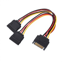 Cable de alimentación SATA doble 15P a 15P con blindaje de cobre y PVC para disco duro y unidad óptica, accesorios de puerto serie para computadora