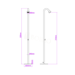 Columna de Ducha Exterior de Acero Inoxidable 316 para Agua Fría, para <span class=keywords><strong>Piscina</strong></span> o Uso en la Playa - Product Image 6