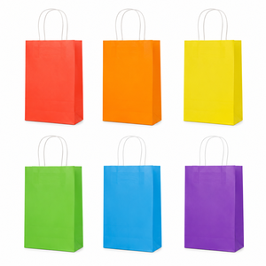 Bolsa de papel kraft impresa personalizada con asa para envasado de alimentos, para compras en supermercados y comida para llevar - Product Image 6