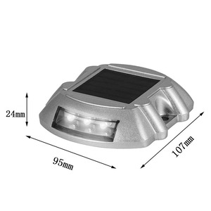 Luz Solar LED para Carreteras, 6 LED, Marcador de Carretera Intermitente de Aluminio con Ojo de Gato, para Seguridad Vial - Product Image 2