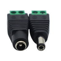 Usine 5.5x2.1mm 12V Connecteur Mâle Femelle DC Jack Conversion Plug pour CCTV Caméra et LED Bande Lumineuse