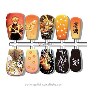 Fournitures en gros pour ongles portables réutilisables, faux ongles à presser avec motifs de dessins animés japonais 2D - Product Image 3