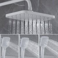 Ensemble de douche de luxe cinq fonctions en laiton blanc multifonctionnel thermostatique avec affichage LED ensemble de douche de salle de bain à effet pluie