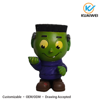 Statue de Frankenstein mignonne de la marque KW pour Halloween, en résine, prix d'usine, pour usage intérieur et extérieur, décoration de jardin extérieur, pour la fête des fêtes