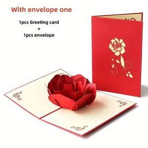 Tarjeta feliz de cumpleaños Rosa emergente en 3D con sobre, adecuada para aniversarios, día de la madre, bodas y San Valentín - Product Image 2