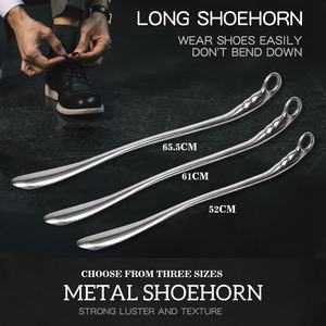 Longue cuillère à chaussures en acier inoxydable en métal à <span class=keywords><strong>long</strong></span> manche klaxon de chaussure aide à chaussures robuste pour femmes, hommes - Product Image 3