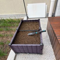 Jardinière rectangulaire en plastique PP imitation rotin, avec roulettes, trou de drainage, marron, légère