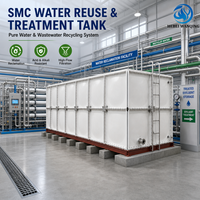 Réservoir d'eau modulaire en PRV, panneaux sectionnels en fibre de verre pour système d'alimentation en eau des bâtiments