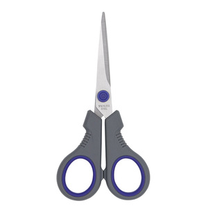 Stainless Steel Household Scissors Straight Tip Blue Gray Handle For Paper Cutting Thread Trimming Office Use - Product Image 4